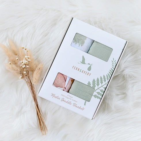 Fern & Avery Baby Swaddle Blankets - Receiving Blanket for Boys & Girls - Lightweight Breathable Organic Cotton - Gender Neutral Swaddle Blankets ...
