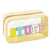 Chenille Letter Clear Makeup Bag Large Nylon Preppy Patch Stuff Cosmetic Bag with Zipper Travel Makeup Pouch Transparent PVC Waterproof Toiletry O...