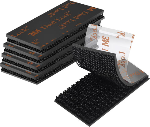 Double Lock Fastener, 1inx 2in 5 Pair 10-Pack Reclosable Interlocking Tape Heavy Duty Adhesive Hook Lock Sticky Back Mushroom Mounting Tape, Black...