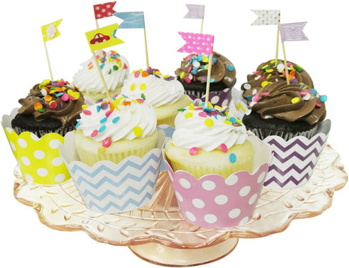 AllyDrew Standard Size Polka Dots Cupcake Wrappers (Set of 20), Pink...