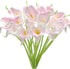 Mandy's PU Light Pink Calla Lily Artificial Flowers 20 Stems 13.5in Faux Realistic Centerpiece DIY Bridal Bouquet Home Décor...