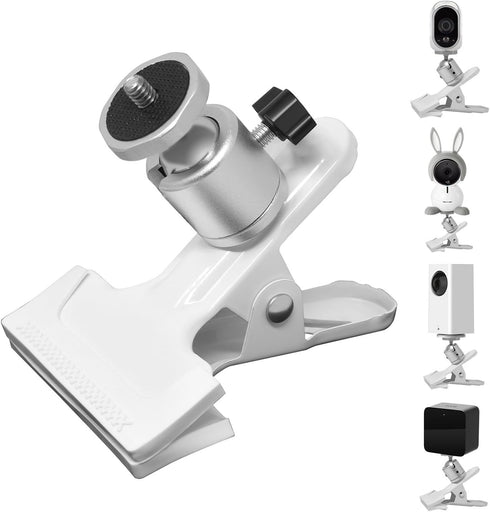 Metal Mount-Desk Rotating Clip Clamp Holder Stand with 1/4" Screw Ball Head for Wyze Cam V3/Pro,for Wyze Cam Pan/V3,for Oculus Sensor,for HTC Vive...