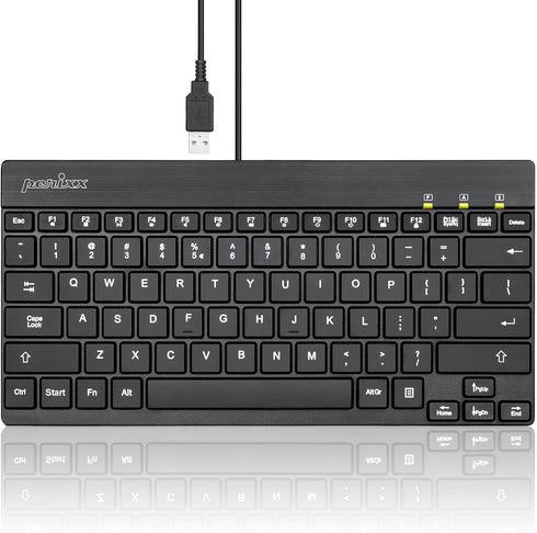 Perixx PERIBOARD-326 Wired Mini Backlit USB Keyboard with Low Profile Keys, US English Layout (11607)...