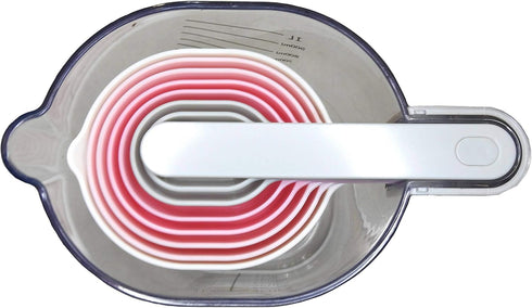 GK509W 10 pcs Nesting Stackable Measuring Cup and Measuring Spoons Set with One Scraper One Funnel Plastic Cooking Baking Kitchen Utensil BPA Free...