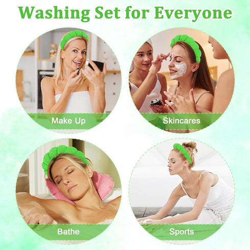 Women Spa Headband for Washing Face Makeup Headband Puffy Sponge Headbands Skincare Headbands for Women Girls Terry Cloth Headband for Skincare Ma...