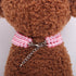 3 Rows Dog Cat Pearls Necklace Collar with Bling Accessories Pet Puppy Jewelry for Female Dogs Cats Small Medium (Pink, Medium)...