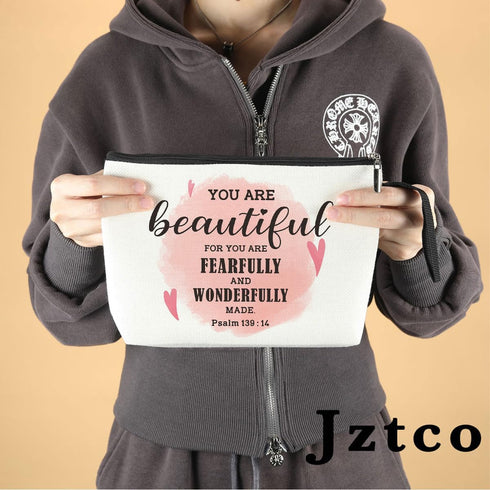 Inspirational Christian Gifts for Women Makeup Bag, Encouragement Religious Gifts Makeup Zipper Pouch Bag Bible Verse Cosmetic Bag Scripture Chris...