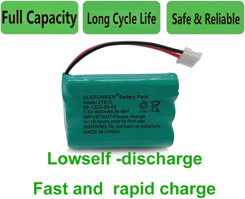 27910 Cordless Phone Battery Compatible with 89-1323-00-00 E1112 E2801 TL72108 SD-7501 23-959 Cordless Handsets(2 Pack)...