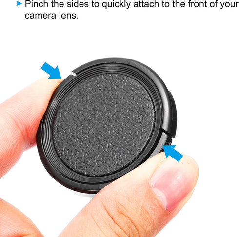 PATIKIL 43mm Lens Cap, 3 Pack Sides Pinch Snap Camera Lens Cover for Front Lens with Cloth, Suitable for 43mm Thread Universal DSLR Lenses for Nik...