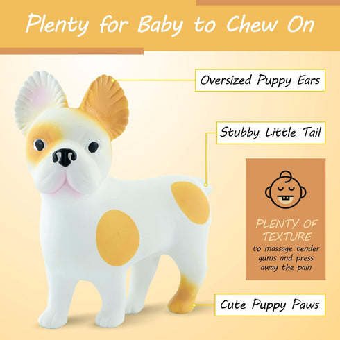 Spud The Frenchie Baby Teething Toys - Teether for Babies 0-12 Months - Baby Teething Relief - Chew and Teething Toys for Babies 6-12 Months - 100...