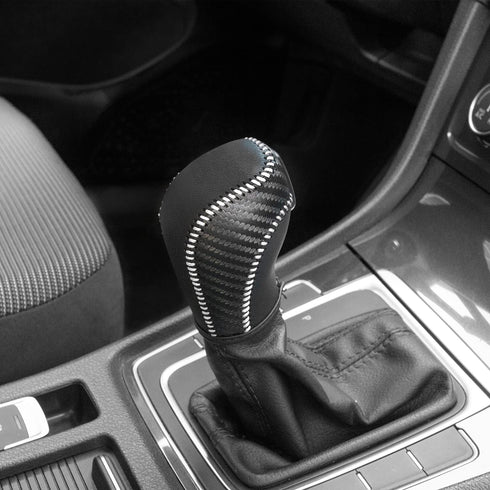 JIECHEN Auto Car Leather Gear Shift Knob Cover for Golf Jetta Passat Tiguan Atlas Beetle GLI Eos CC Golf TDI E-Golf Golf Sportwagen Jetta Hybrid G...