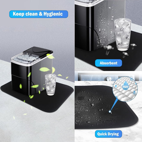 Mat for Ice Makers Countertop, Mat for Under Ice Maker Absorbent Dish Drying Mat for Kitchen Appliance, Ice Maker Machine Accessories Sliding Mat...
