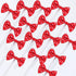 NMAS Bowknot Cupcake Topper 20 PCS Red with Dots, Children's Birthday Baby Shower Party Bow Dots Cupcake Toppers Cake Decoration Supplies...