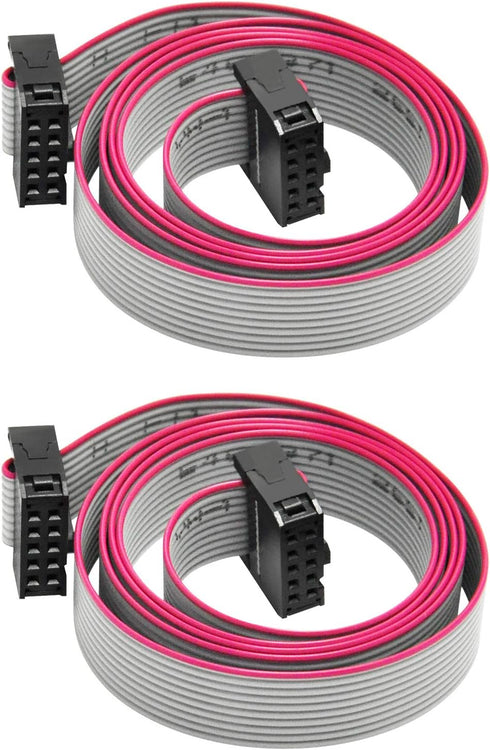 Gikfun 2PCS Flat Ribbon Cable 2.54mm Pitch 2 Row 10 Pin Female to Female Wires IDC Ribbon Connector for Arduino EK1282...