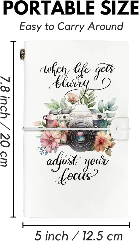 InnoBeta Photographer Gifts Journal for Women, Photography Gifts for Photographers, Leather Refillable Notebook, Sketchbook, Travel Diary, 7x5 Inc...