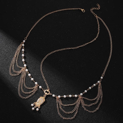 Jovono Pearl Head Chain Gold Headpiece 1920s Gatsby Hair Accessories for Women and Girls...