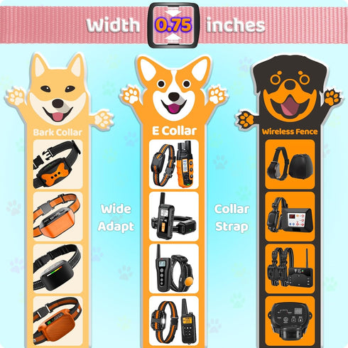 Replacement Collar Strap,E Collar Replacement Strap, 3/4 Inch Replacement Collar for Delupet Vsezund Bousnic Patpet Hkzooi Dog Care Nikketta Yawpe...