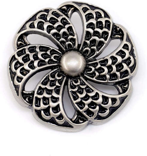 20 pcs Vintage Hollow Scale Pattern Silver Metal Shank Sewing Coat Buttons -25mm -1"...