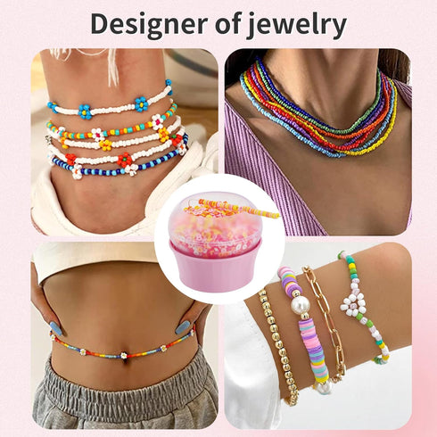 SUNFATT Clay Beads Bracelet Making Kit,Bead Spinner with 1250 PCS Mixed Color Beads Set for DIY Jewelry Making,Bracelets and Necklaces,Adjustable ...