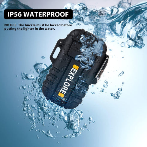 LcFun Electric Lighter, Plasma Lighter Waterproof Arc Lighter Windproof USB Lighter Rechargeable with Emergency Whistle for Hiking, Camping, Adven...