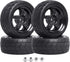 12mm Hex Wheel Rims & Rubber Tires with Foam Inserts for RC 1/10 On-Road Touring Car, Set of 4...