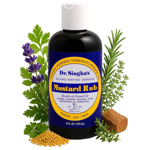 Dr. Singha's Mustard Rub, Original Ayurvedic Relaxing, Purifying, and Energizing Massage Oil - Made in USA, 6 oz...