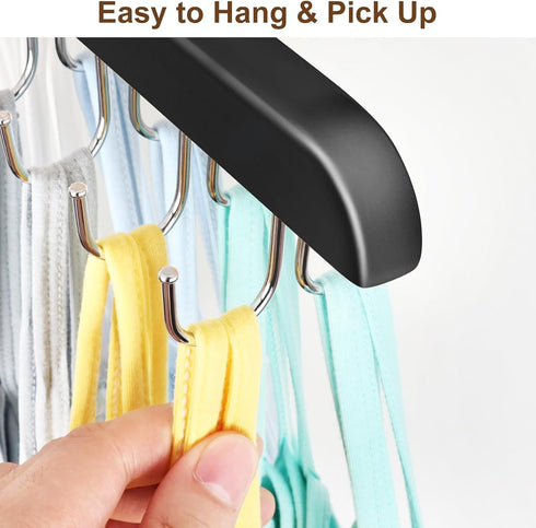 Bra Hanger for Closet, Tank Top Hanger 20 Hooks Capacity Foldable Wood Space Saving Hanger Closet Organizers and Storage for Dorm & Apartment for ...