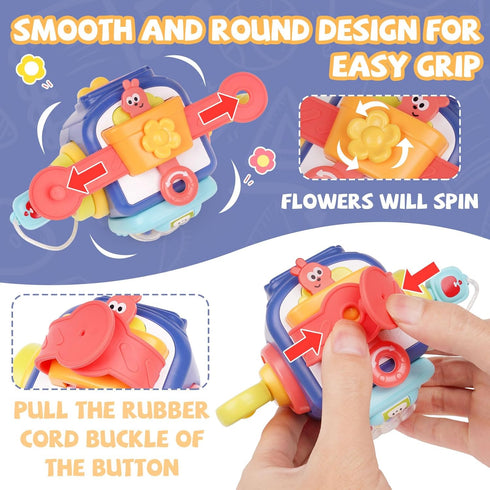 Montessori Busy Cube for Kids Baby Fidget Busy Board Sensory Travel Learning Toy for Children with Autistic Early Educational Learning Toys for Ba...