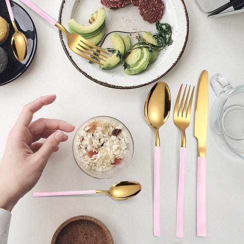 AARAINBOW 7 Pieces Stainless Steel Flatware Set Portable Reusable Cutlery Set Travel Utensils Set Including Chopsticks Knife Fork Spoon Straws Cle...