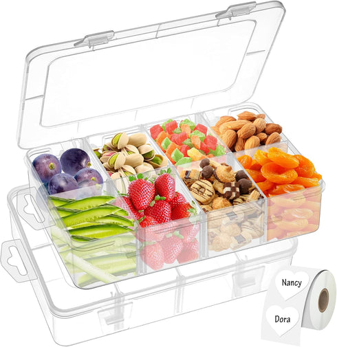 2Pack Snackle Box - Reusable Divided Snack Container Box,Snack Solution, Food Storage Container for Kids, School,Travel|Removable Dividers,Arts &C...