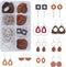 SUNNYCLUE 10 Pairs Wood Geometric Dangle Earring Jewelry Making Kits Teardrop Triangle Triangle Oval Wood Charms Pendant & Brass Linking Rings & E...