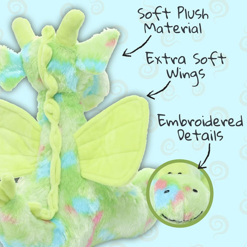 WISHPETS Plush Green 12" ConfettiSoft Dragon Soft Stuffed Animal...