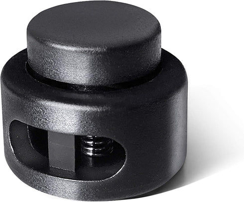 Plastic Cord Locks Double Hole Spring Toggle Stopper for Shoelaces, Drawstrings, Paracord, Bags, Clothing, Black...