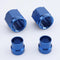 Aluminum Hardline Fitting - 6 AN Female Tube Nut and Sleeve For 3/8'' 9.52mm outer diameter alloy Tube Hose Line Fitting, Blue, Pack of 2...