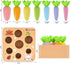 KMTJT Montessori Toys for 1 2 3 Year Old Toddlers, Macron Carrot Harvest Game Wooden Toys for Baby Boys and Girls, Educational Learning Shape Sort...