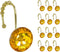 Sunlit Luxury Design Round Yellow Diamond Crystal Gem Bling with Glide Balls Shower Curtain Hooks, Rust Proof Metal Rhinestones Glam Shower Curtai...