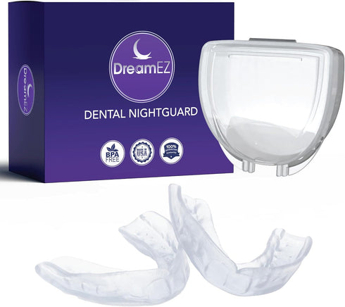 2 Pack Night Guard - Custom Fitting Mouth Guard for Nighttime Teeth Grinding & Clenching, Made in USA, Case Included (Clear)...