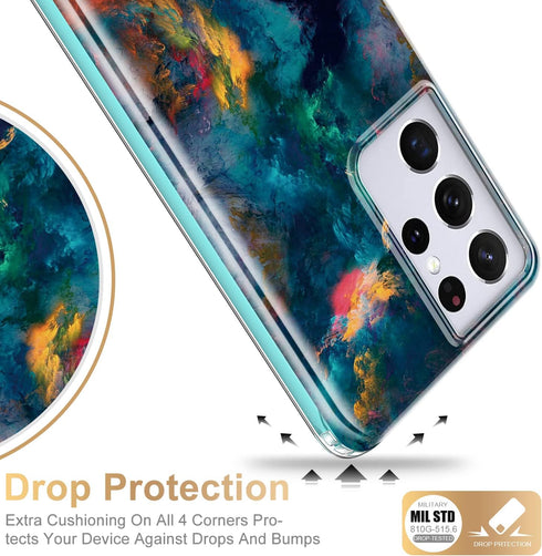 Esdot for Samsung Galaxy S21 Ultra Case,Military Grade Passing 21ft Drop Test,Rugged Cover with Fashionable Designs for Women Girls,Protective Pho...