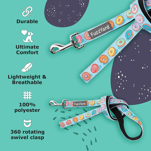 FuzzYard You Drive Me Glazy Dog Leash | Size S | Comfortable Neoprene Lead for Dogs | Perfect for Outdoor Walking & Training...