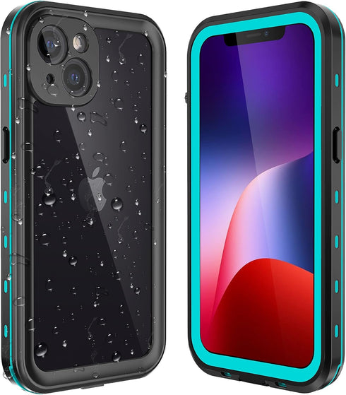 iPhone 13 Waterproof Case Blue,Built-in Screen Protector Full Body Rugged Heavy Duty Protective Cover for iPhone 13, Dropproof Shockproof Phone Ca...