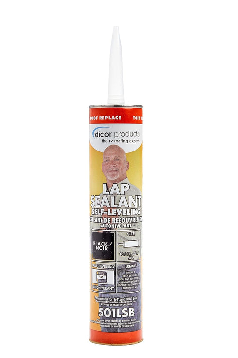Dicor 501LSB-1 HAPS-Free Self-Leveling Lap Sealant for horizontal surfaces - 10.3 Oz, Black, Secure, Ideal for RV Roofing, Maintenance, Repair, Ap...