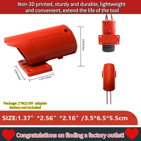 for Milwaukee 12V M12 Battery Adapter with Fuse & Switch,Power Wheels Adapter 14 Gauge Wire Power Convertor for DIY RC Trucks, RC Toys, Robotics, ...