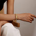3 pcs Chunky Gold Bracelet Bangle Adjustable Wide Wristband Bracelets Set 18K Gold Plated Stretch Bangles for Women Men Trendy...