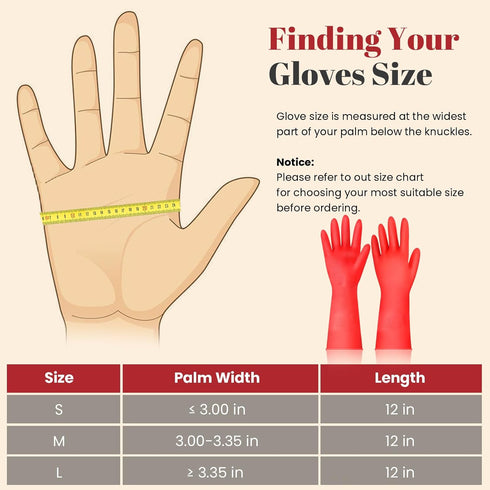 Reusable Kitchen Dishwashing Gloves - 2 Pairs Rubber Household Cleaning Gloves, Flexible and Durable & Non-slip Cleaning Gloves, Great for Kitchen...