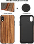 TENDLIN Compatible with iPhone XR Case Wood Grain Outside Design and Flexible TPU Silicone Hybrid Slim Case Compatible with iPhone XR (Red Sandalw...