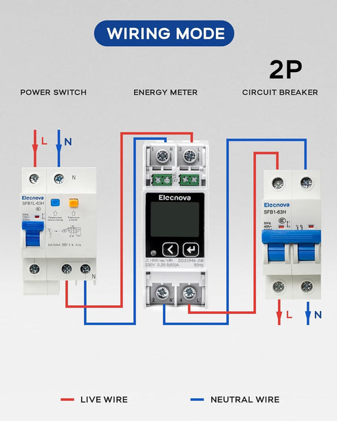 6-63A Miniature Circuit Breaker, AC 2 Pole 25 Amp 400V, DIN Rail Mounted, 110V / 120V Available, Thermal Magnetic Trip, Overload, Short-Circuit Pr...