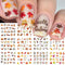 Fall Leaf Nail Art Stickers, Autumn Nail Decals Maple Leaf Nail Supplies Pumpkins Turkeys Squirrels Water Transfer Nail Stickers Fall Nail Accesso...