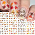 Fall Leaf Nail Art Stickers, Autumn Nail Decals Maple Leaf Nail Supplies Pumpkins Turkeys Squirrels Water Transfer Nail Stickers Fall Nail Accesso...
