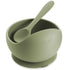 Ali+Oli Silicone Suction Bowl and Spoon Set (Sage, Original) - Unbreakable for 6 Months and Up, Self Feeding Utensils, First Stage Baby Feeding Su...
