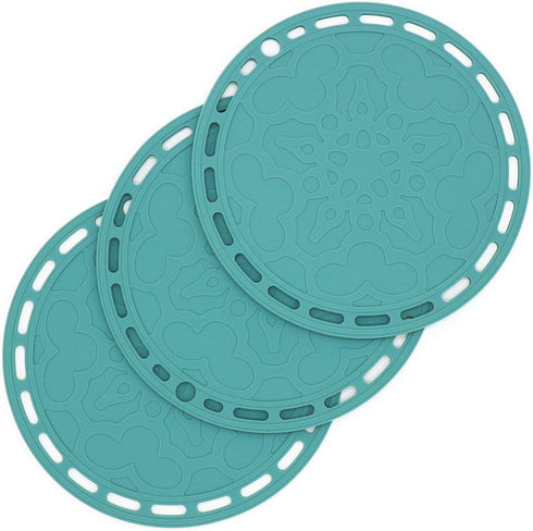 Smithcraft Trivets Mats for Hot Pots and Pans, Big Round Silicone Pot Holder Hot Pads for Hot Dishes, Mats for Countertops, Tables, Spoon Rest Sma...